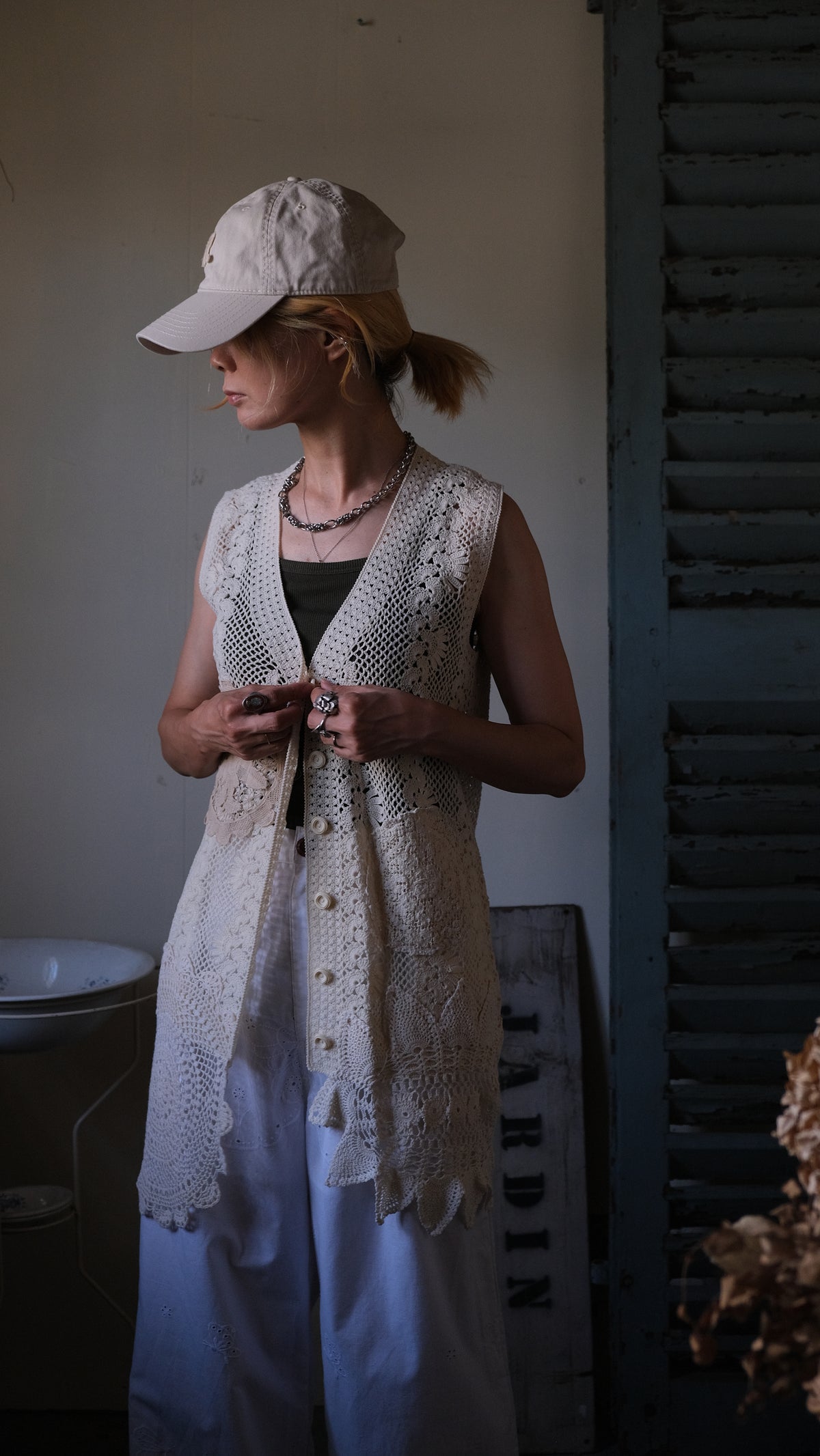 Souvenir lace vintage Vest Lf-b010