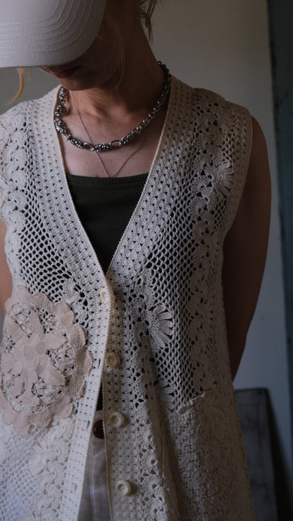 Souvenir lace vintage Vest Lf-b010