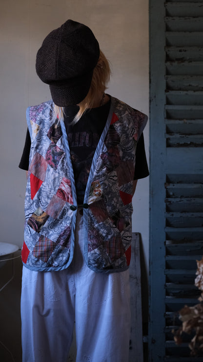 vintage quilt remake Vest Lf-b011