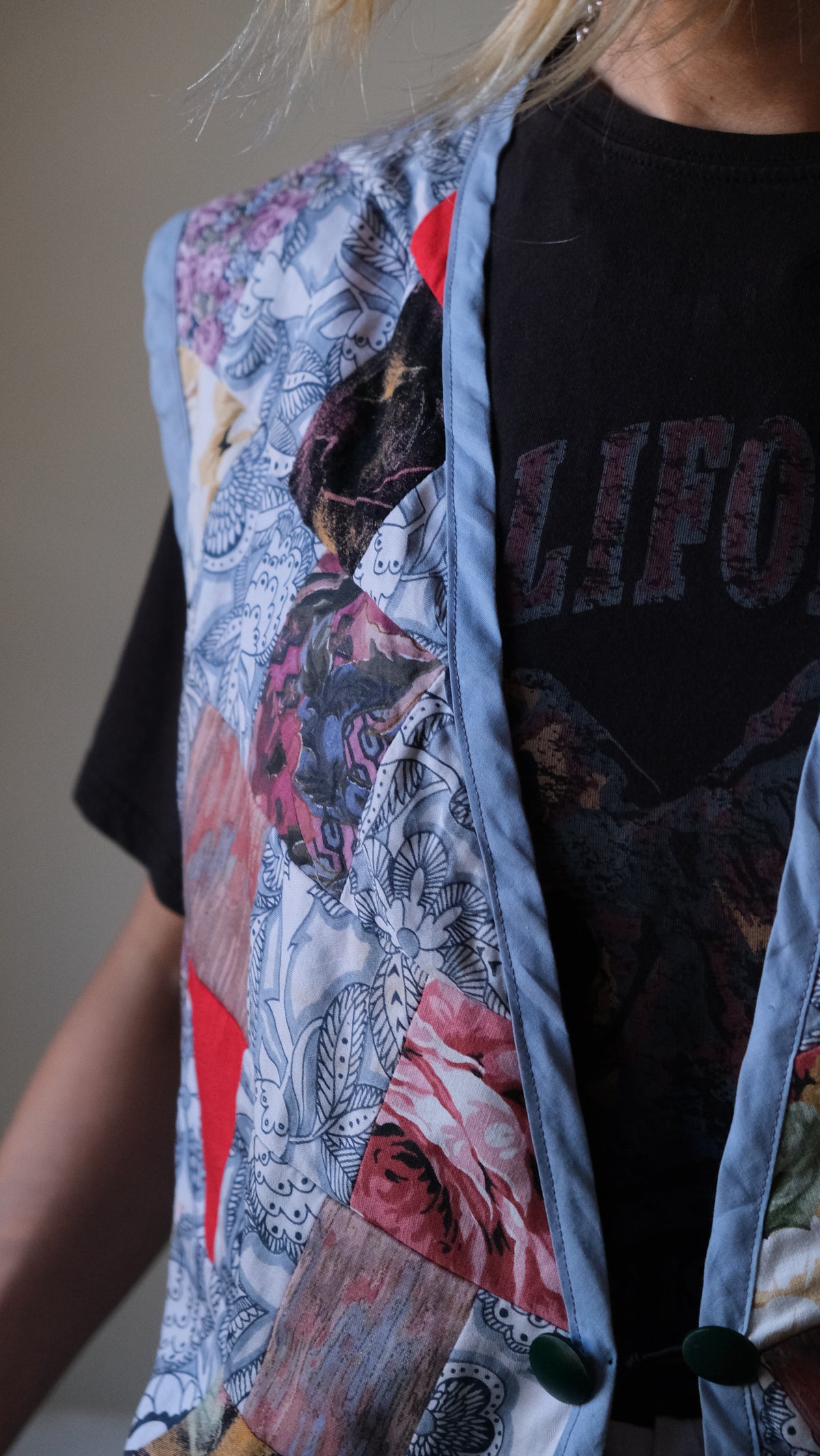 vintage quilt remake Vest Lf-b011